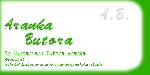 aranka butora business card